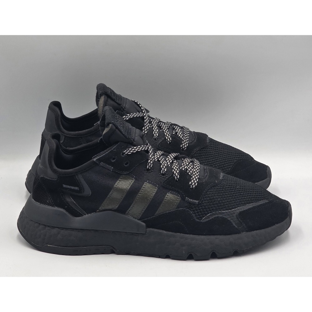 adidas Nite Jogger Triple Black Men's Size 10 BD7954 Shoes Sneakers - Picture 4 of 12
